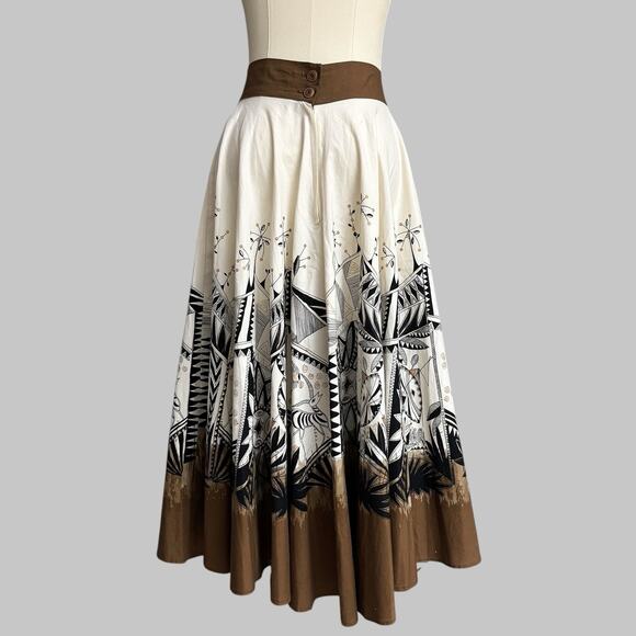 Handmade Full Circle Skirt Geometric African Antelope Women's Size M/L* - READ - Picture 9 of 16